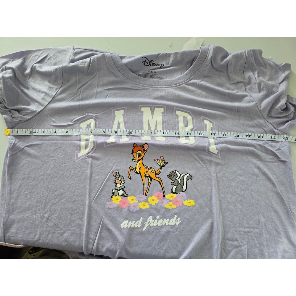 Disney Bambi and Friends Purple Graphic T-Shirt Womens Plus Size 2X New - Picture 3 of 9